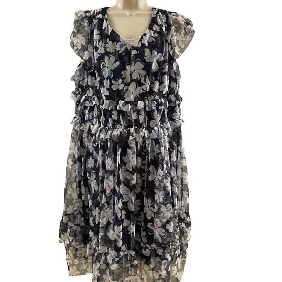Lane Bryant ~ Navy and White Floral Dress ~ size 18/20 ~ NWT - Picture 1 of 11